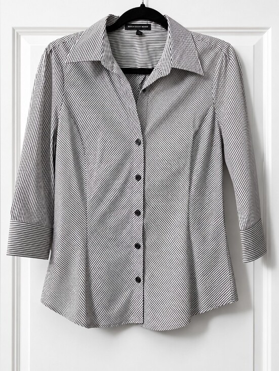 Express Tops - Express Striped Button Down Blouse Top 3/4 Sleeve Office Workwear Size Medium